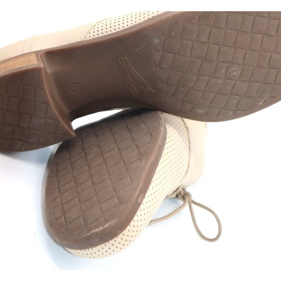 Dansko Womens Beige Perforated Leather Lace-Up Oxford Shoes Size 9 Stylish Chic - Picture 8 of 9